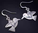 Silver Navajo Handmade Hummingbird Earrings by Robert Gene 5G22T