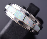 Size 7-1/2 Navajo Inlay Ring With Opal by Wilbert Muskett 6K27K