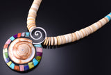 Santo Domingo Pueblo/Kewa Turquoise Multistone Shell Necklace Mary Tafoya 6H06A