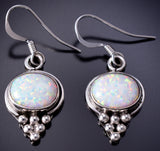 Silver & Opal Navajo Handmade Earrings by Rita Largo 6D09M