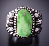 Size 15 Silver & Carico Lake Turquoise Navajo Men's Ring by Erick Begay 4C01Y