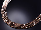 18" Multistone Santo Domingo Heishi 10-Strand Necklace by Ramona Bird 6H06W