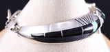 Vintage Silver & Jet Multistone Navajo Inlay Link Bracelet by Chester Benally 5L17B