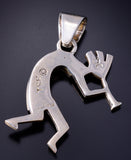 Silver & Turquoise Navajo Inlay Kokopelli Pendant by Olsen Charleston 5L21F