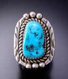 Size 8-1/2 Classic Navajo Design Kingman Turquoise Ring by Julia Etsitty 3E10V