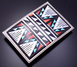 Silver & Turquoise Multistone Zuni Inlay Buckle by David Boone 4A31W
