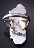 Size 5-1/4 Silver & Kingman Turquoise Feather Navajo Ring by William Begay 5L07J