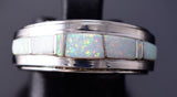 Size 7-1/2 Navajo Inlay Ring With Opal by Wilbert Muskett 6K27K