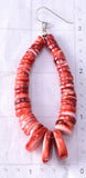 Handcarved Spiny Oyster Shell Navajo Jacla Earrings 6H25E