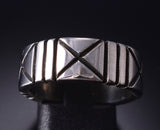 Size 7 Silver Navajo Handmade Balance Ring by Erick Begay 6C03G