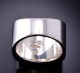 Size 9 Silver & Turquoise Multistone Navajo Inlay Men's Ring by TSF 3L07G