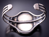 Vintage Silver & Petrified Wood Navajo Bracelet 4E18H