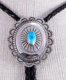 Vintage Turquoise Bolo Tie Navajo Concho Design 5L11E