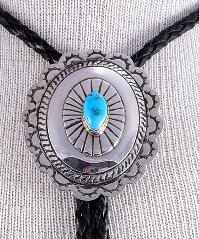 Vintage Turquoise Bolo Tie Navajo Concho Design 5L11E
