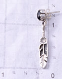 Silver & Onyx Navajo Eagle Feather Earrings by Letricia Largo 6D22T