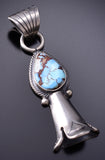 Silver & Golden Hills Turquoise Navajo Blossom Pendant by Sharon McCarthy 6H25Q