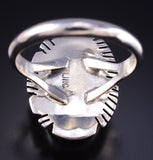 Size 7 Silver & White Buffalo Turquoise Navajo Ring by Antoinette Martinez 5L25R