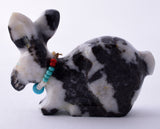 White and Black Marble Zuni Rabbit Fetish by Alvin Lamy - 5L09C