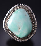 Size 5-3/4 Silver & Royston Turquoise Navajo Round Ring by Dave Skeets 5L07G