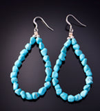 Turquoise Nugget Loop Navajo Earrings by Louise Joe 3B10N
