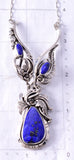 Vintage Silver & Lapis Navajo Necklace by Les Baker and Jim Spence 6F22Y