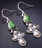 Silver & Sonoran Gold Turquoise Navajo Dangle Earrings by Sharon McCarthy 6F17X