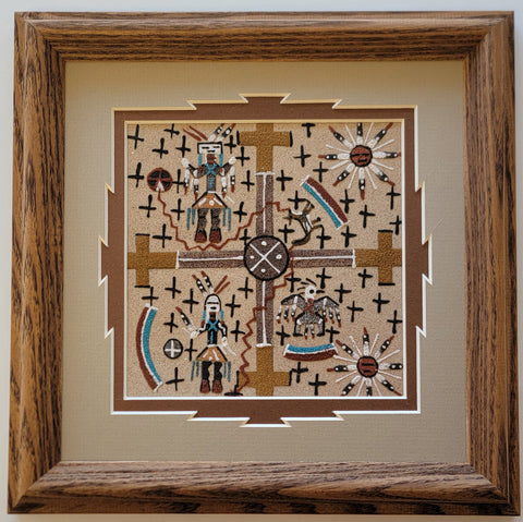 Navajo Sandpainting by Glen Nez - Yei Bi Chei/4 directions - 6D02A
