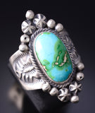 Size 8 - Silver & Sonoran Gold Turquoise Navajo Handmade Ring by Daniel Benally 5L13Y