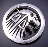 Silver Hopi Handmade Eagle Head Pendant and Brooch 4K10H