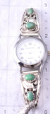 Silver & Turquoise Navajo Handmade Eagle Feather Watch by Etta Larry 6H31Q