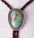 Silver & Royston Turquoise Bolo Tie by Ravis McQuade Henry 5L23U