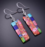 Multistone Santo Domingo Handmade Colors Earrings by Mary Louise Tafoya 3G07U