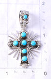Silver & Turquoise Zuni Petit Point Cross Pendant by Verdi Booqua 6D27A