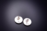 Fiery Opal stud earrings by Delorna Lehi Zuni handmade 3E18P