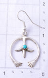 Silver & Kingman Turquoise Navajo Handmade Naja Earrings by Lorraine Chee 6B14F