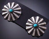 Silver & Turquoise Navajo Concho Earrings by Arlene Soce 6D07K