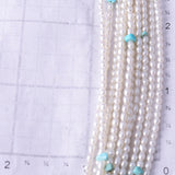 Fresh Water Pearl w/ Turquoise Nuggets Navajo Necklace by Erick Begay 5H03G