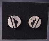 Silver Hopi Handmade Basket Design Post Earrings by Timothy Mowa 3F19Q