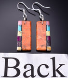 Santo Domingo Pueblo (Kewa) Multistone Dangle Earrings by Mary Tafoya 6D22K
