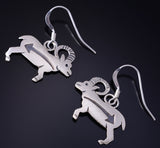 Silver Navajo Handmade Big Horned Sheep Earrings by Robert Gene 5G22U