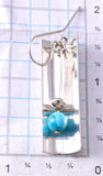 Silver & Turquoise Navajo Handmade Reflection Earrings by Jeremy Harrison 6H31C