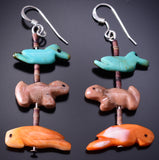 Multistone Stone Navajo Handmade Love of Animals Earrings 6D09E
