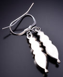 Silver & Fire Opal Navajo Handmade Earrings by Robert Martinez 6G29Y