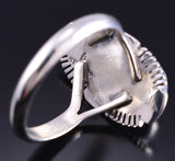 Size 7-3/4 Silver & Golden Hills Turquoise Navajo Ring Antoinette Martinez 5L26O