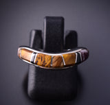 Size 6 Silver & Tiger Eye Multistone Navajo Inlay Ring by TSF 3L16S