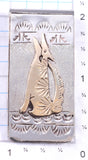 Silver & 12k Gold-filled Navajo Howling Wolf Money Clip by Genevieve Jones 5L25F