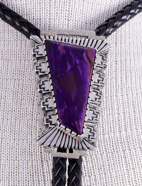 Vintage Purple Sugilite Bolo Tie by Navajo Toney Mitchell - 5L11C