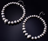Silver Navajo Pearls Hoop Earrings by Amanda Larry 5G22O