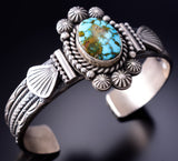 Silver & Kingman Turquoise Navajo Handmade Bracelet by Michael Calladitto 6F09V