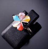 Size 3-3/4 Multistone Zuni Flower Ring by Raymond Bobelu 6K22R